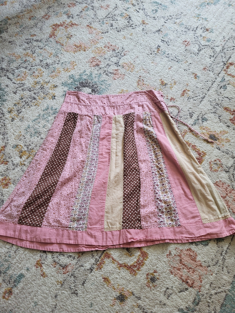 Y2k 90s Vintage American Eagle Outfitters Pink Patchwork A-Line Skirt